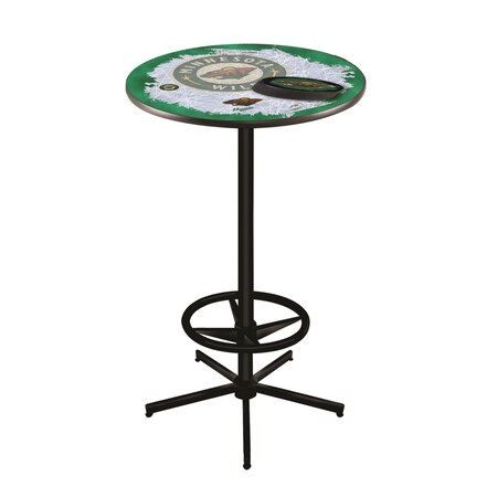 Holland Bar Stool Co 42" Black Minnesota Wild Pub Table, 36" dia. Top L216B4236MinWld-D2